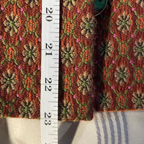 SOLD - ETRO {40} Wool Printed Jacket Orange & Green Tapestry - Picture 14 of 16